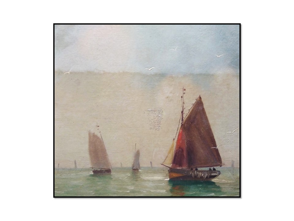 Détail avant/après d'un allègement de vernis d'une peinture à l'huile sur toile
